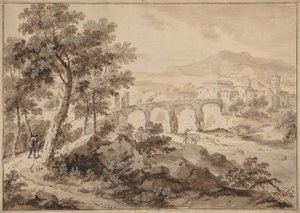 Landschaft mit Brücke