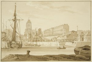 Redcliffe Church und Redcliffe Parade von den Sea Banks, zeigt die Prince Street Bridge Mauthäuser von Marcus H. Homes
