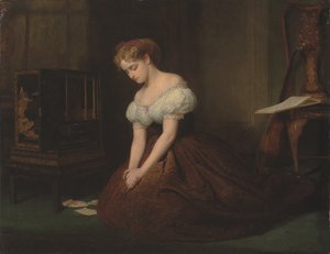Die alten Briefe "Ich suchte nach dem, was nicht ist, noch sein kann, usw." - Christina Rossetti von Marcus Stone