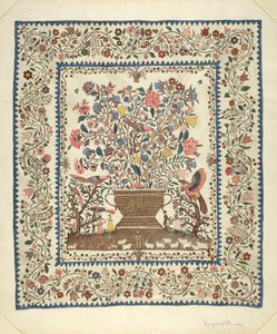Applizierte und bestickte Decke, 1935-1942