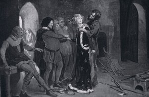 Die schöne Maid von Kent wird von Aufständischen geküsst, 1381 n. Chr. von Margaret Dovaston