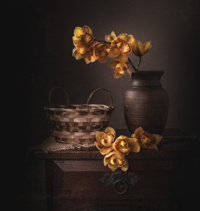 Stimmungsvolle Gelbe Orchideen von Margareth Perfoncio