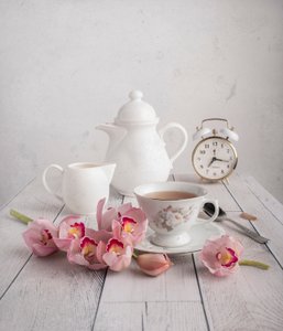 Rosa Orchideen Teezeit von Margareth Perfoncio