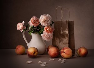 Rosa Rosen und Pfirsiche von Margareth Perfoncio