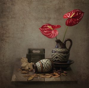 Rustikales Anthurium Stillleben von Margareth Perfoncio