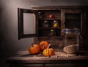 Rustikale Herbstvorratskammer