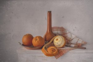 Rustikales Orangen-Stillleben