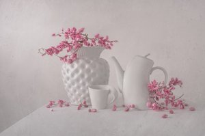 Sanftes Rosa Stillleben von Margareth Perfoncio