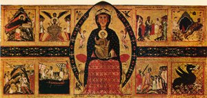 Die Jungfrau und das Kind auf dem Thron, mit erzählenden Szenen, ca. 1263, 1911
