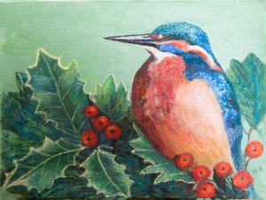 Eisvogel auf Beeren, 2022