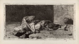 Araber wacht über den Körper eines Freundes von Marià Fortuny Marsal