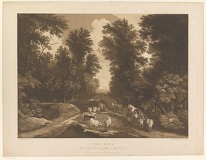 Bosrijk landschap met een pad en reizigers von Maria Catharina Prestel