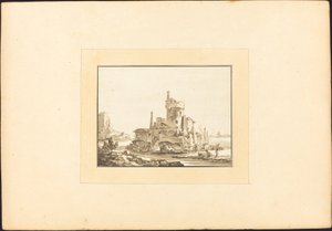 Landschaft mit einem runden Turm von Maria Catharina Prestel after Thomas Wyck