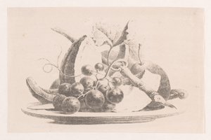 Früchte auf einem Teller von Maria Geertruida de Goeje Barbiers (attributed to)