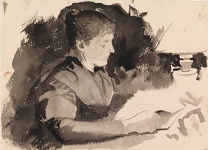 Frau beim Lesen von Maria Wiik