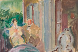 Sacharoff und Jawlensky auf dem Balkon in St. Prex am Genfer See