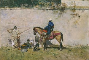Orientalismus: Eine marokkanische Familie am Wasser von Mariano Fortuny y Marsal