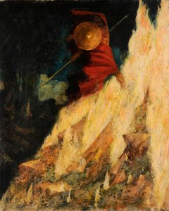 Die Walküre. Wotan schlägt mit dem Speer auf den Felsen, ca. 1895 von Mariano Fortuny y Madrazo