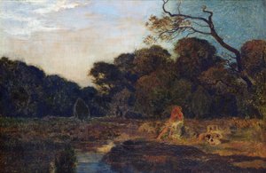 Liebende in einer Landschaft von Marie Auguste Emile Rene Menard
