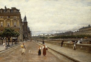 Früher Morgen entlang der Seine von Marie Francois Firmin Girard
