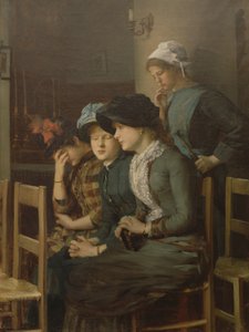 Junges Mädchen mit Gänsen