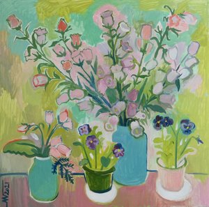 Buntes Stillleben mit Blüten
