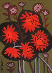 Rote abstrakte Blumen von Marina Gorkaeva