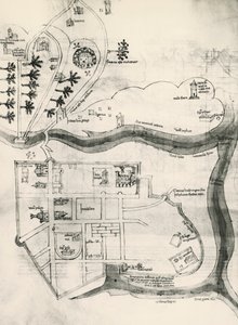 Karte von Jerusalem, aus dem Buch der Geheimnisse der Gläubigen des Kreuzes (Liber Secretorum Fidelium Crucis)