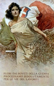 Allegorie Italiens befreit vom Joch des Ersten Weltkriegs