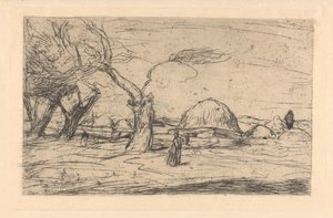 Östliche Landschaft mit Bebauung