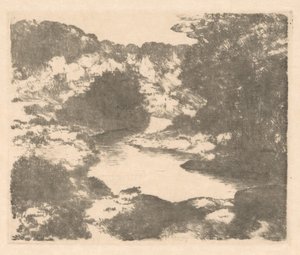 Hügellandschaft mit Fluss