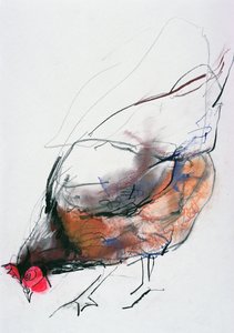 Henne füttern, Trasierra, 1998 von Mark Adlington