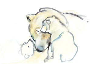 Mutter und Zwillinge, 2015 von Mark Adlington