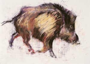 Wildschwein im Trab, 1999 von Mark Adlington