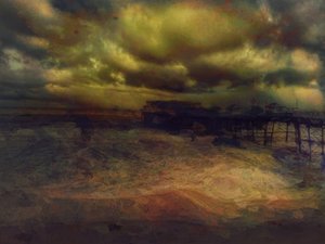 Ein Sturm bei Nacht, Cromer Pier, Norfolk