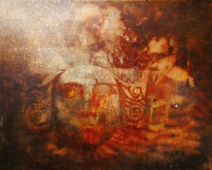 Steingeschnitztes Gesicht von Mark Gordon
