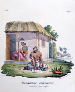 Brahmane Astronom, berechnet die Sonnenfinsternis, 1828