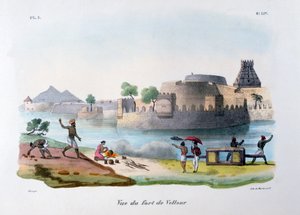 Das Fort von Vellore, Indien, 1828