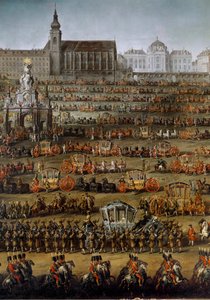 Die Ankunft von Prinzessin Isabella von Parma in Wien anlässlich ihrer Hochzeit mit Kaiser Joseph II. am 05.10.1760 (Detail)