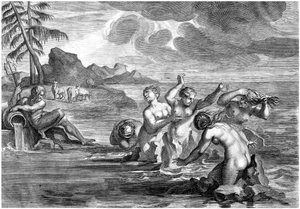 Die Cerastae in Stiere verwandelt und die Propoetiden in Felsen von Martin Bouche