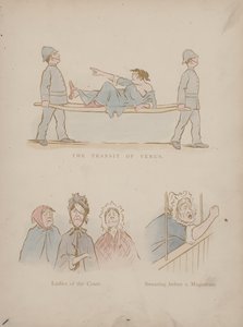 Seite aus den Humours of Cynicus (farbige Gravur)