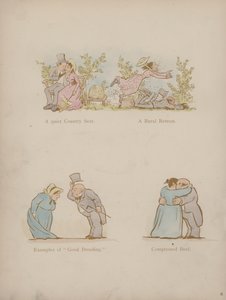 Seite aus den Humours of Cynicus (farbiger Stich) von Martin  Anderson