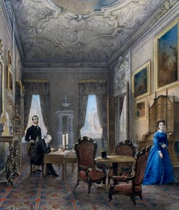 Venezianisches Interieur, Aquarell von Don Martin, Italien von Martin Don