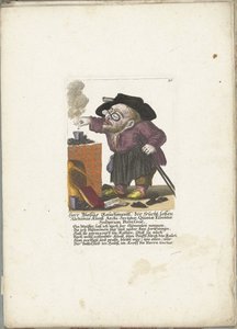 De dwerg Blasius Rauchmantl als alchemist, ca. 1710