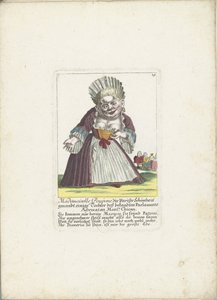 Die Zwergin Mademoiselle Poupon, als Pariser Schönheit, ca. 1710