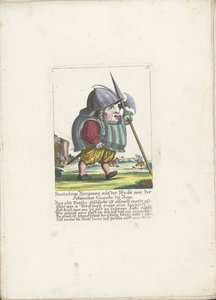 De dwerg Pantaleon Bürgman van de Zwitserse Garde te Rome, ca. 1710 von Martin Engelbrecht (attributed to)