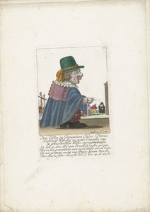 Der Zwerg Piters Kahlmüß Wisseller als Walfänger, ca. 1710 von Martin Engelbrecht (attributed to)