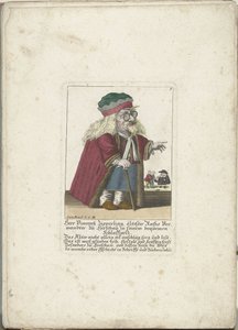 Der Zwerg Vincentz Zipperling in einem Pelzmantel, ca. 1710