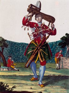 Hersteller von Flöten, Gravur aus Assemblage des nouveau manouvries habilles von Martin Engelbrecht (1684-1756), Deutschland