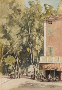 Eine Allee von Platanen, Vaison, Vaucluse, Oktober 1933 von Martin Hardie